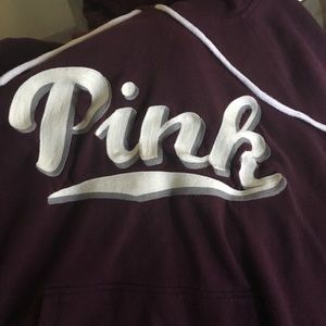 Burgundy PINK Victoria secret hoodie